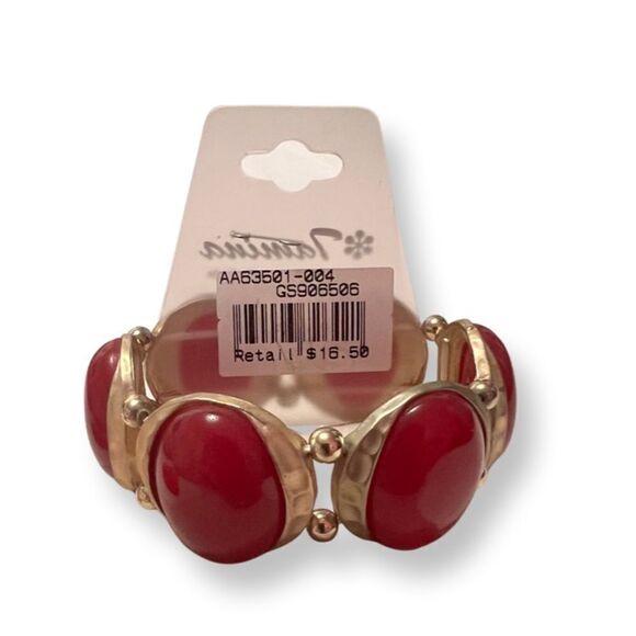 ⭐️3/$25⭐️ NWT Red And Gold Stretch Bracelet - Picture 2 of 2